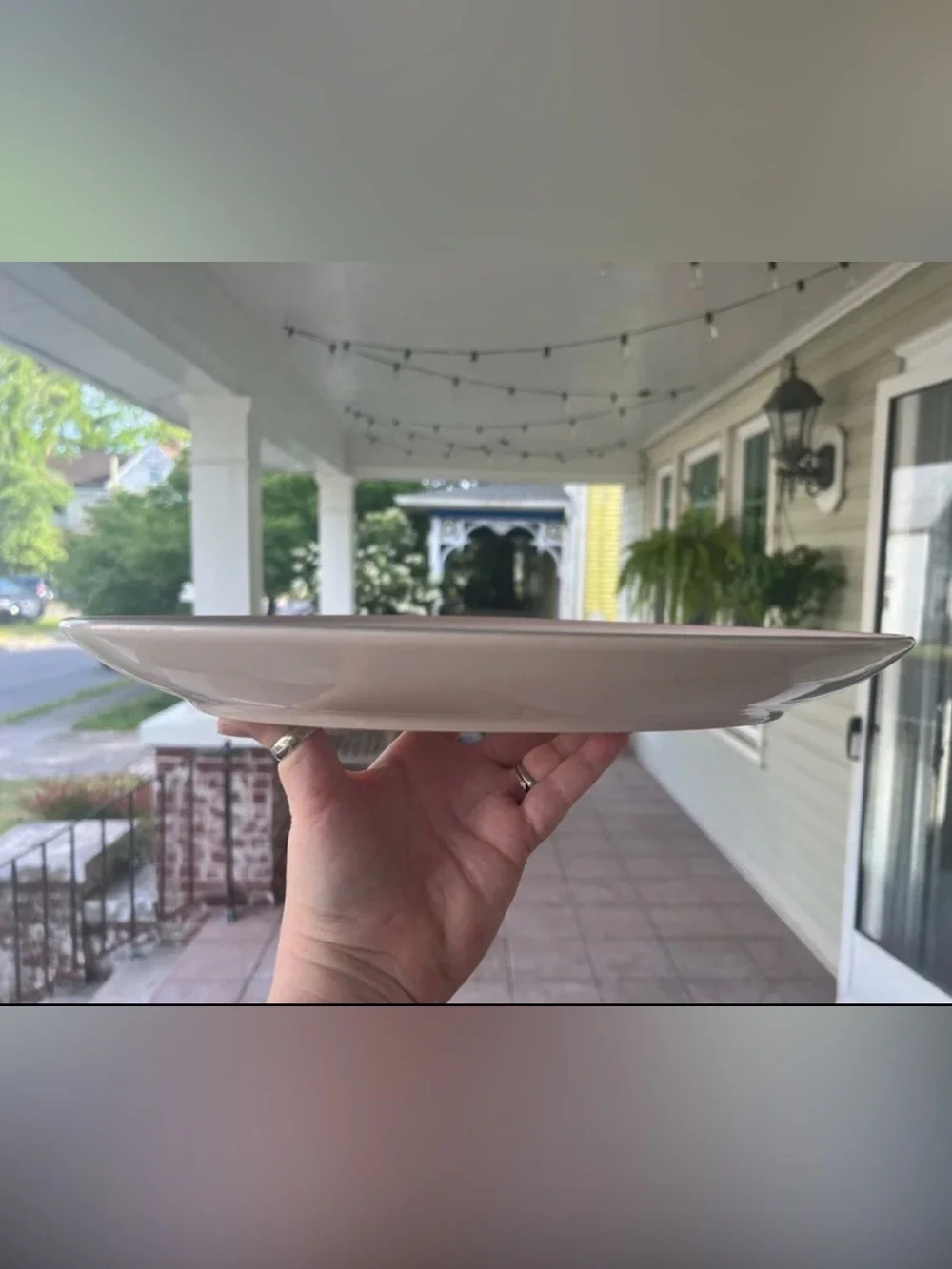 Pfaltzgraff Vintage 14 Inch Oval Serving Platter (Cream/Pink/Gray) Pink Aura